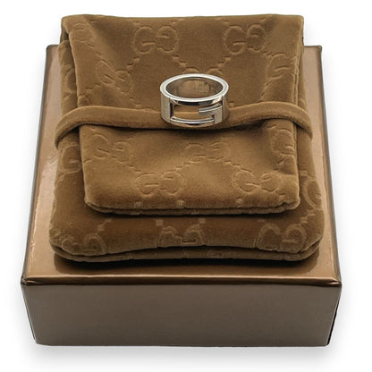 Gucci G Logo Ring Silver 925 Size 5 w/Box & Storage Bag