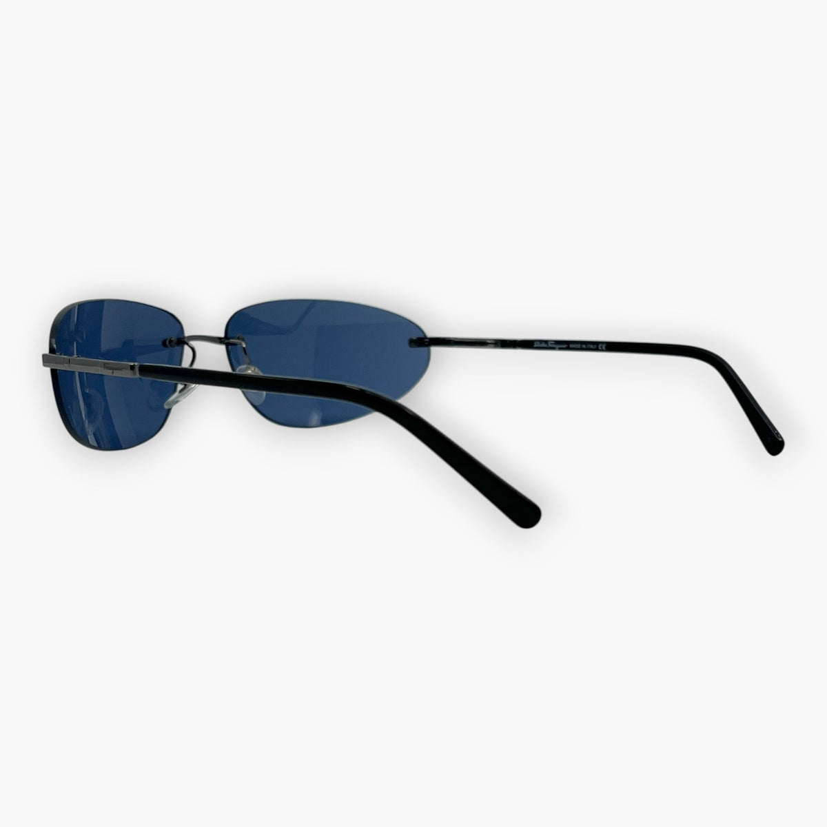 Salvatore Ferragamo Blue Rimless Sunglasses Model 1044 Made in Italy