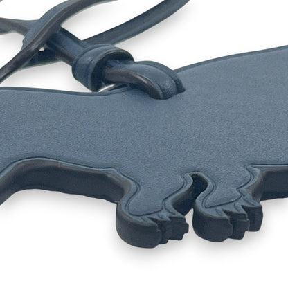 Coach Rexy Dinosaur Bag Charm Keychain Dark Blue Leather C6294G