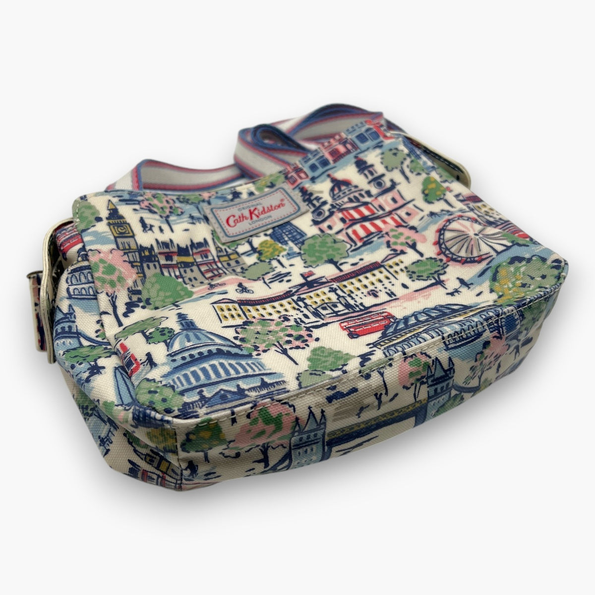 Cath Kidston Mini Shoulder Bag London Cityscape Scenery Pattern Oilcloth Blue