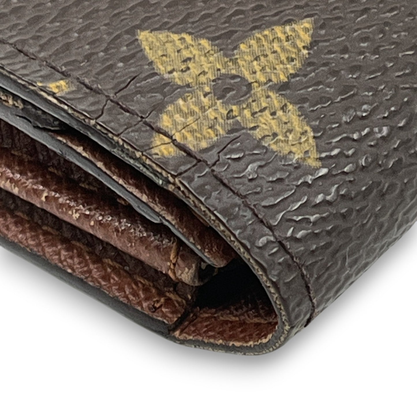 Louis Vuitton Monogram Porte Monnaie Zip Wallet Brown