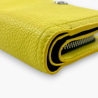 Marc Jacobs Bifold Wallet Wristlet Zip Coin Pocket Yellow Leather M0015122