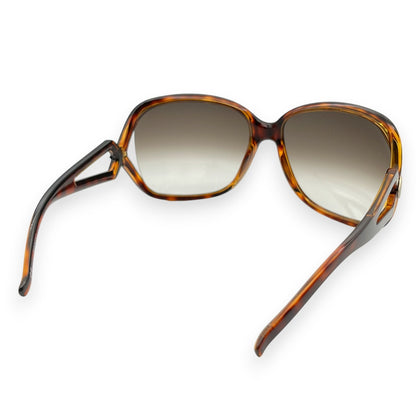 Christian Dior Madrague Square Sunglasses Brown w/ Case