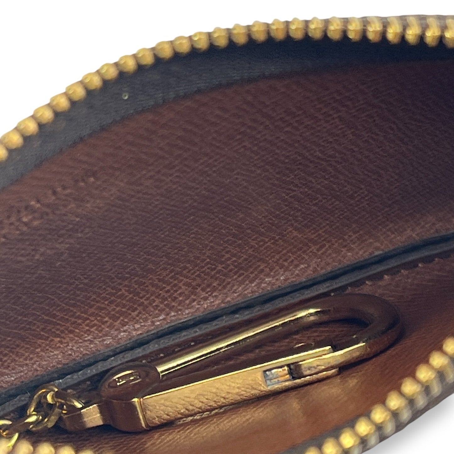 Louis Vuitton Monogram Pochette Cles Coin Purse and Keychain Brown
