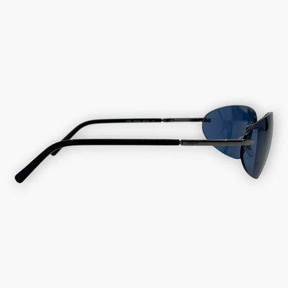 Salvatore Ferragamo Blue Rimless Sunglasses Model 1044 Made in Italy