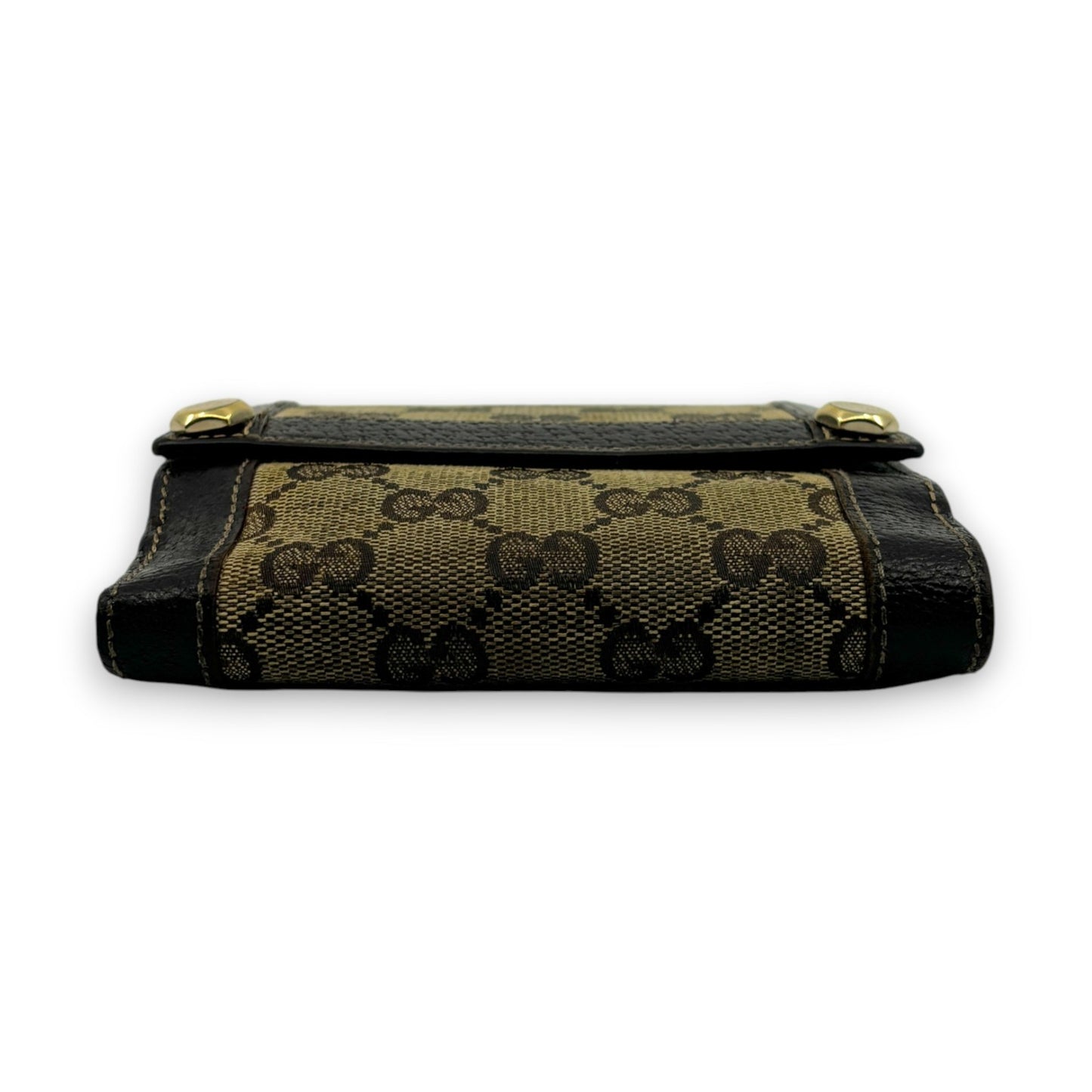 Gucci GG Canvas Bifold Wallet Brown Leather Trim w/ Box