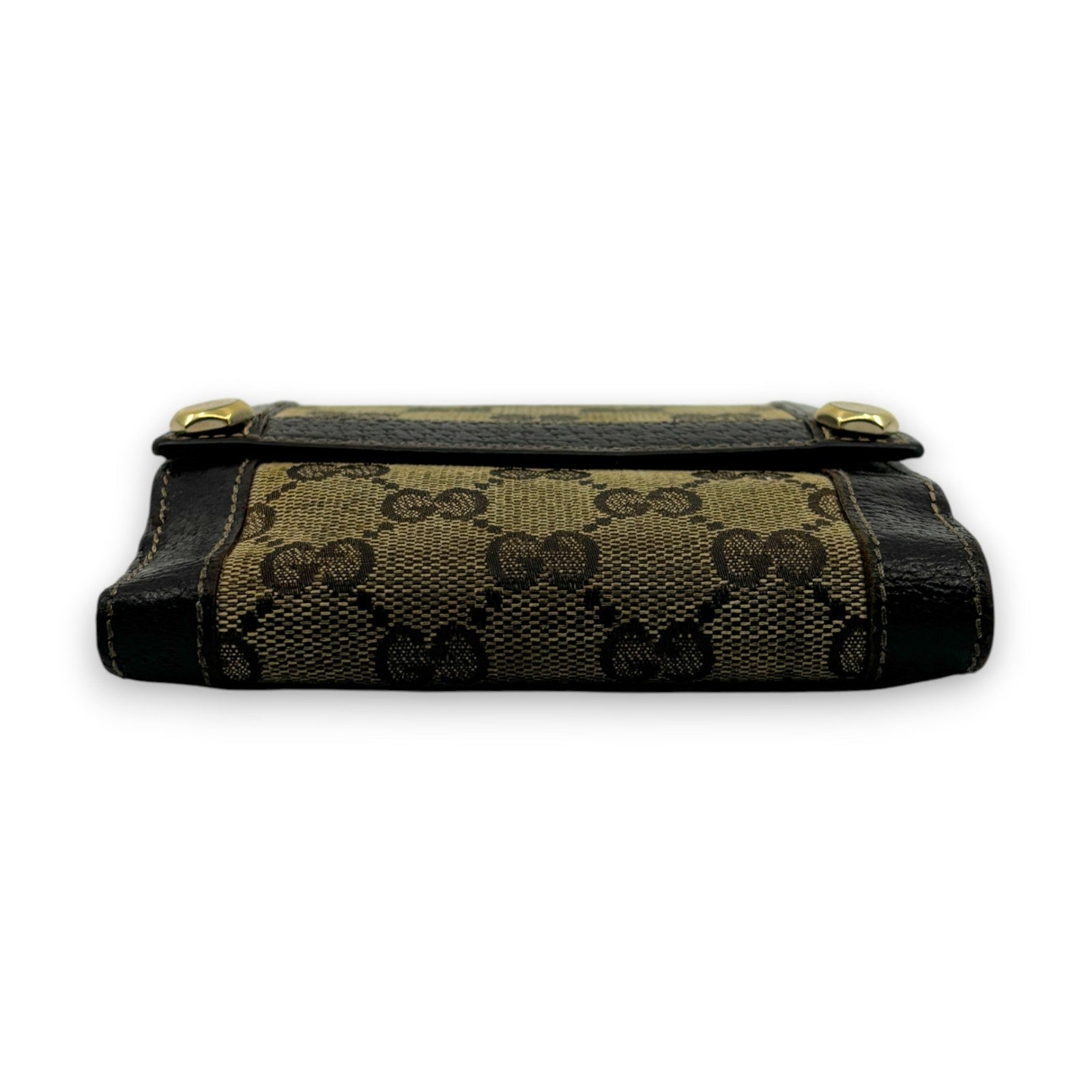 Gucci GG Canvas Bifold Wallet Brown Leather Trim w/ Box