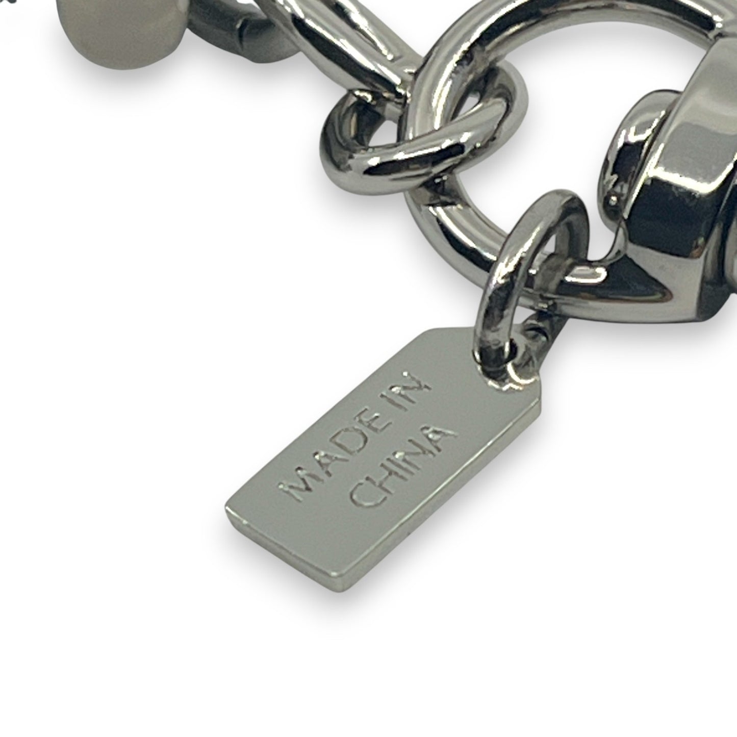 Coach Snowflake Keychain Bag Charm in Silver with Rhinestone