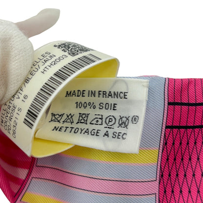Hermès Twilly Silk Scarf Pink Horses Print 100% Silk with Box