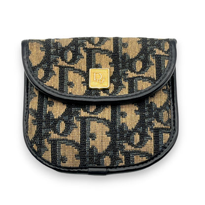 Christian Dior Trotter Canvas Leather Coin Purse Compact Wallet