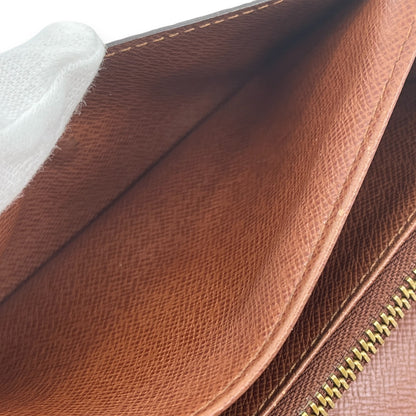 Louis Vuitton Monogram Porte Monnaie Zip Wallet Brown