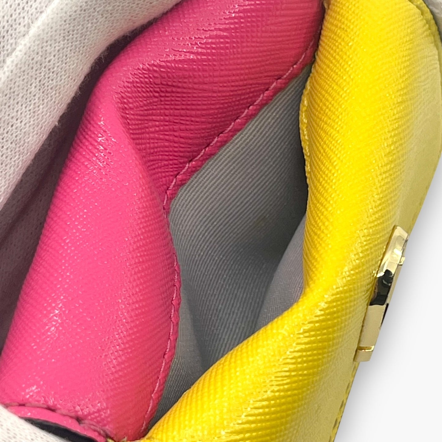 Marc Jacobs Wallet M0013597 Pink Yellow Leather Trifold