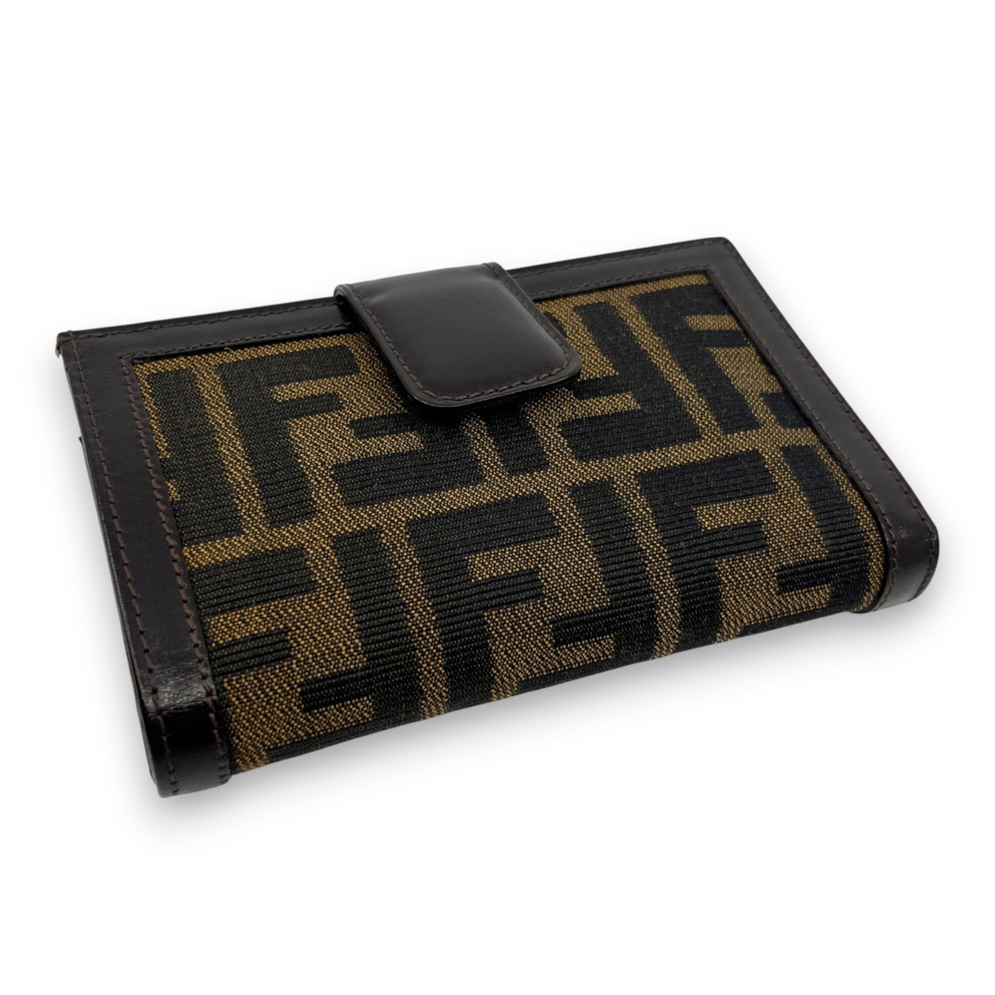 Fendi Zucca  Canvas Leather Bifold Wallet in Brown /w Box