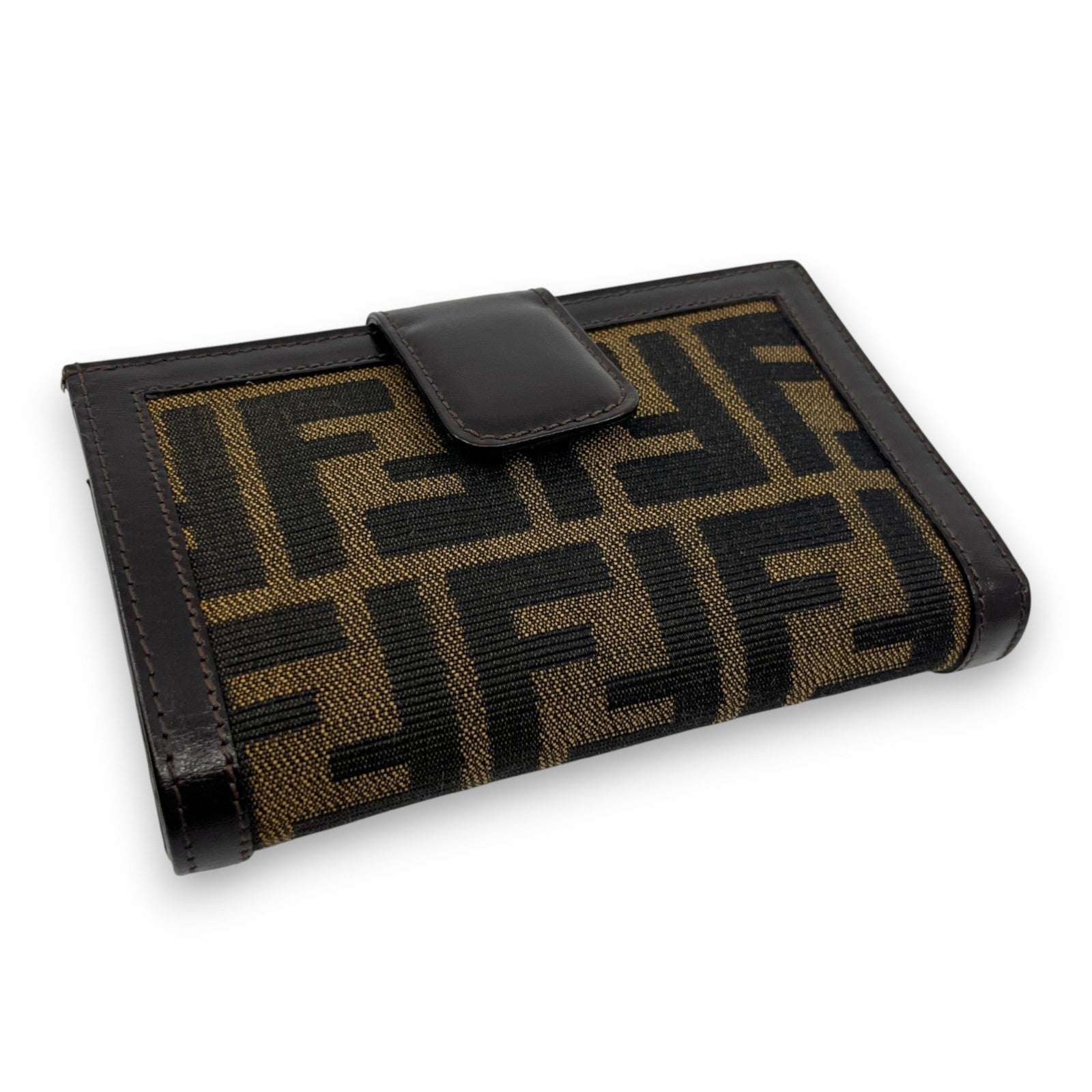 Fendi Zucca  Canvas Leather Bifold Wallet in Brown /w Box