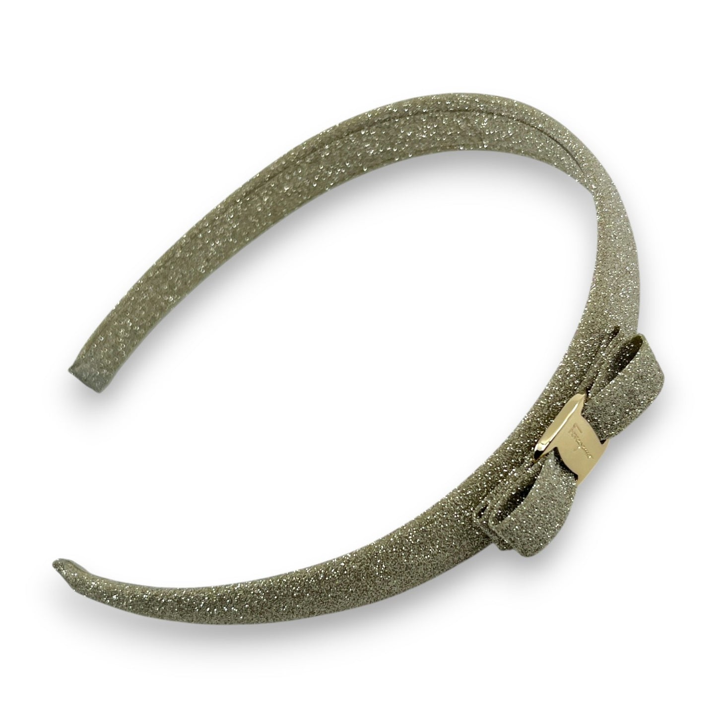 Salvatore Ferragamo Vara Glitter Silver Headband Hair Accessory