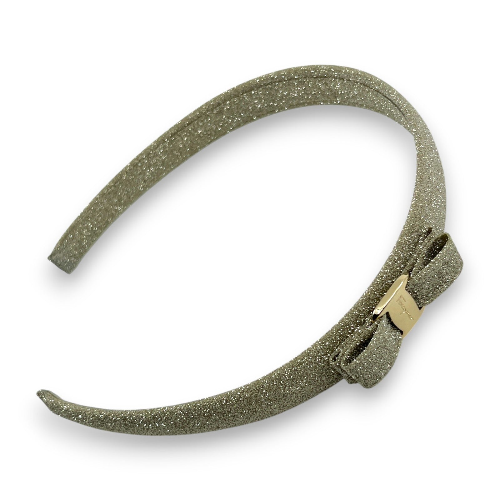 Salvatore Ferragamo Vara Glitter Silver Headband Hair Accessory