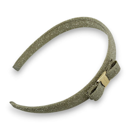 Salvatore Ferragamo Vara Glitter Silver Headband Hair Accessory