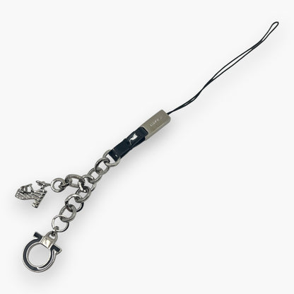 Salvatore Ferragamo Gancini Cell Phone Strap High Heel Shoe Charm Silver w/Box