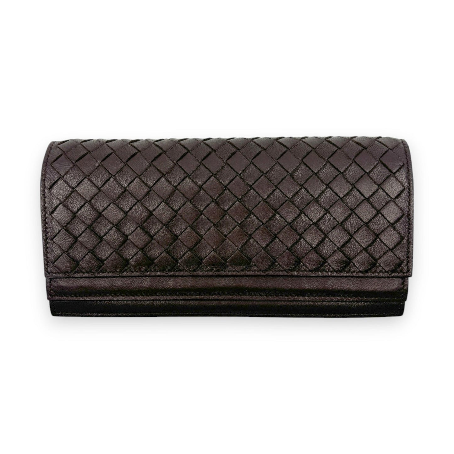 Bottega Veneta Intrecciato Brown Leather Long Wallet w/ Box