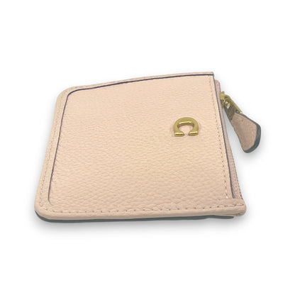 Coach Zip Card Case Coin Purse Light Pink Leather with Key Ring
