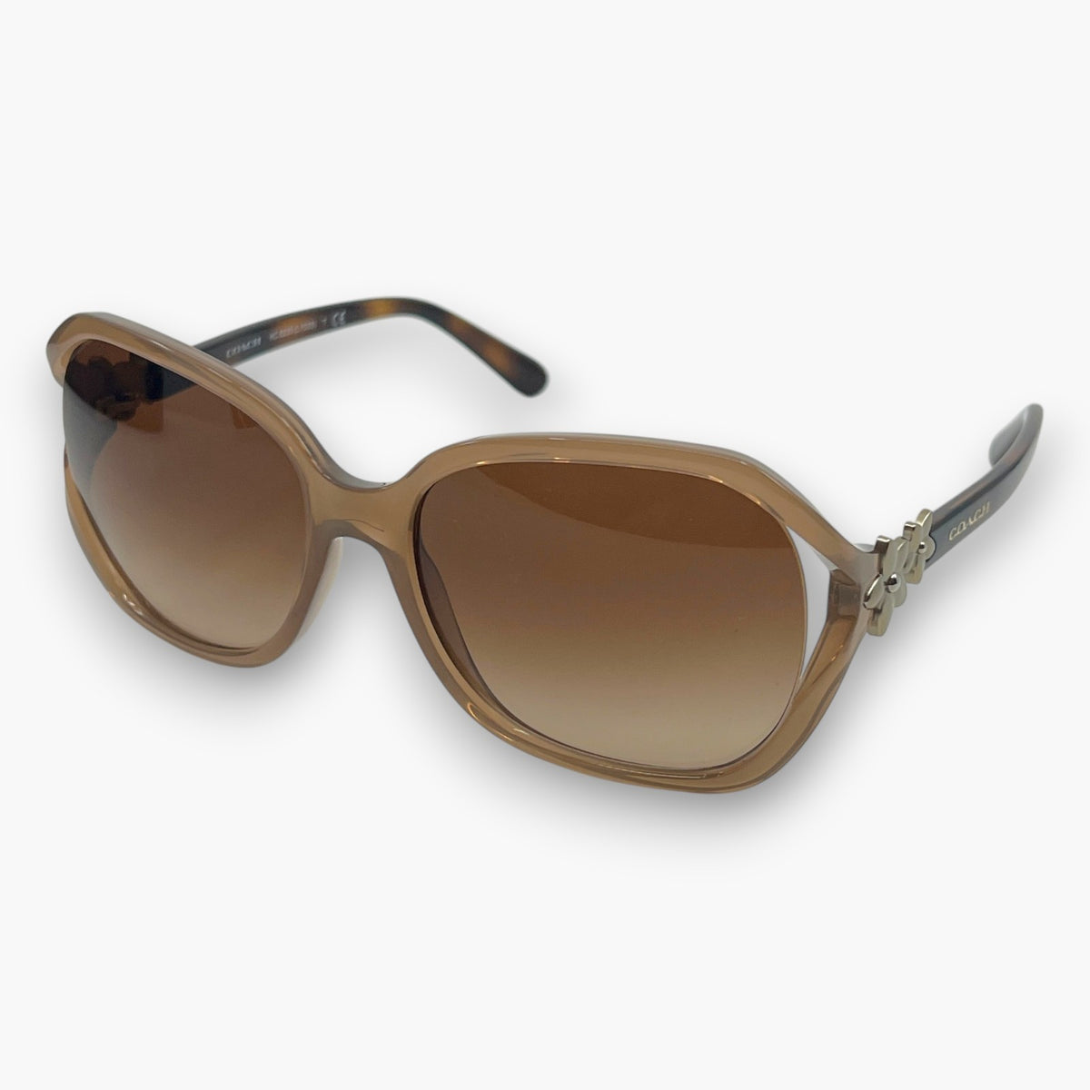 Coach Sunglasses Milky Light Brown Floral Temple Case HC8233 L1033 526574