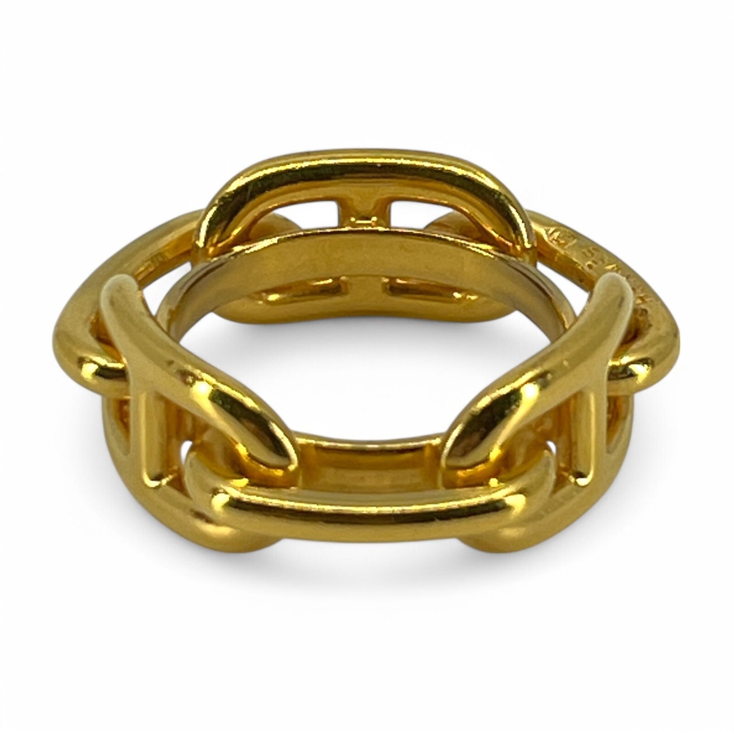 Hermes Chaîne d'Ancre Scarf Ring Gold-Tone