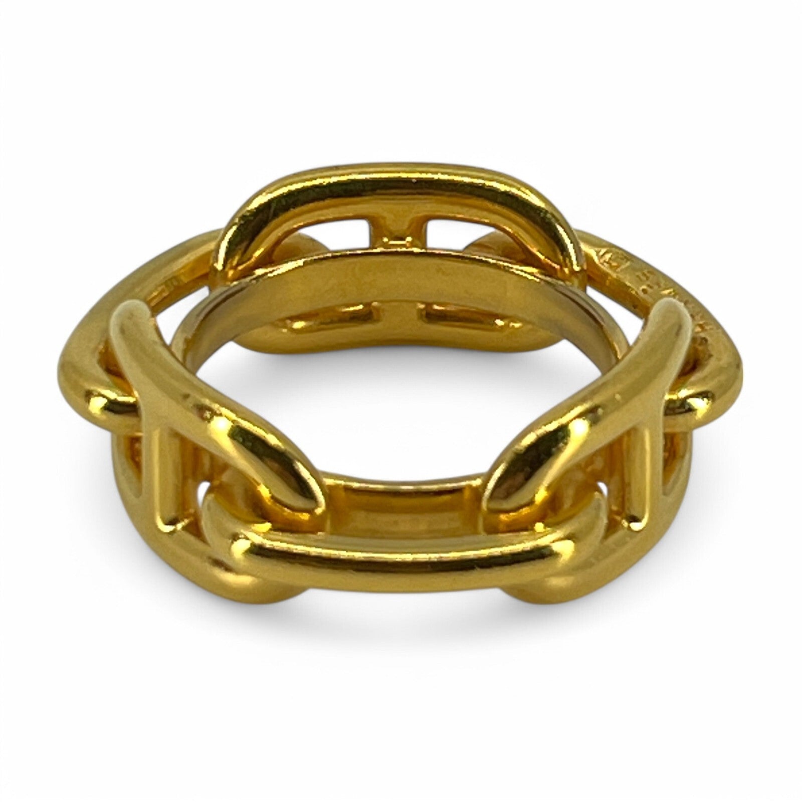 Hermes Chaîne d'Ancre Scarf Ring Gold-Tone