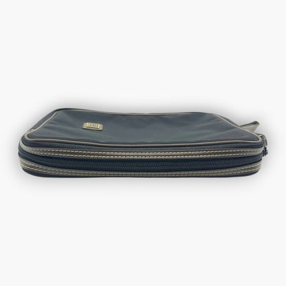 dunhill Clutch Bag Second Bag Black Canvas Leather Made in France