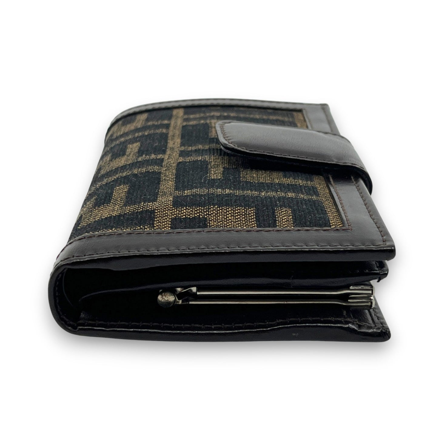 Fendi Zucca  Canvas Leather Bifold Wallet in Brown /w Box