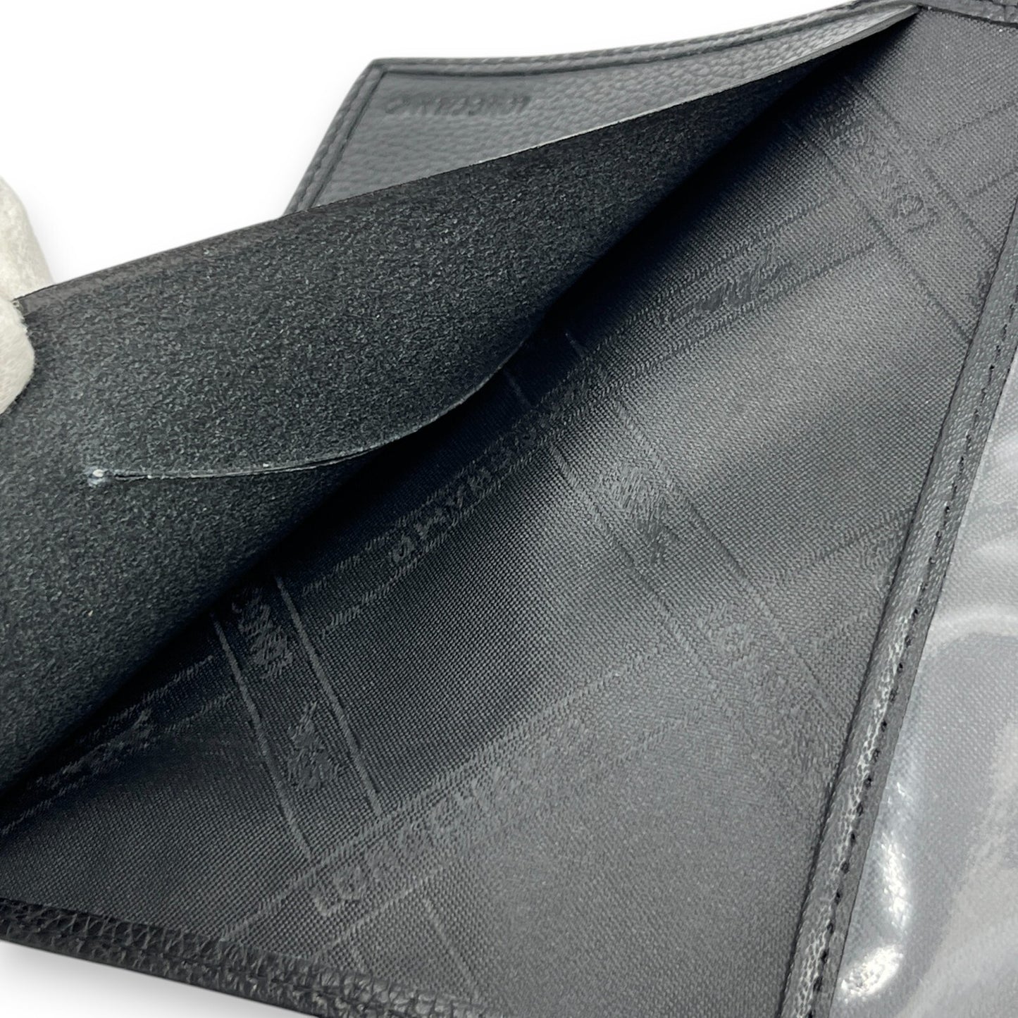 Longchamp Leather Card Holder Black with Box