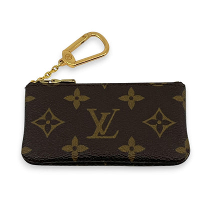 Louis Vuitton Monogram Pochette Cles Coin Purse and Keychain Brown