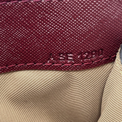 Marc Jacobs Burgundy Leather Zip Card Case Wallet Key Ring ID Window