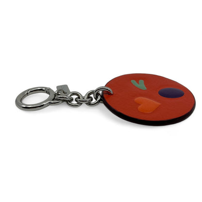 Coach Winky Emoji Leather Keychain Bag Charm in Orange