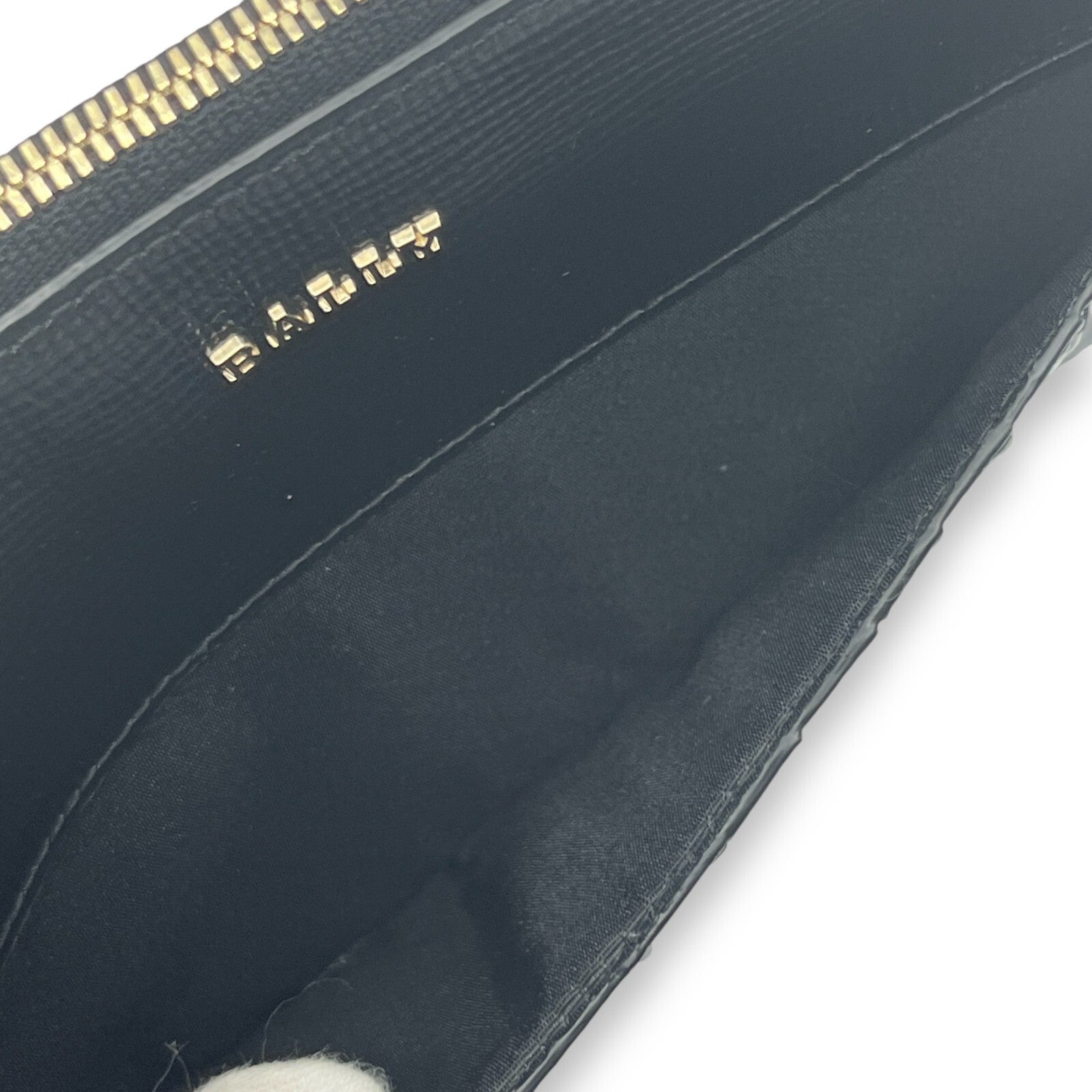 Bally Mandy Leather Chain Card Wallet Black with Box and Dust Cloth