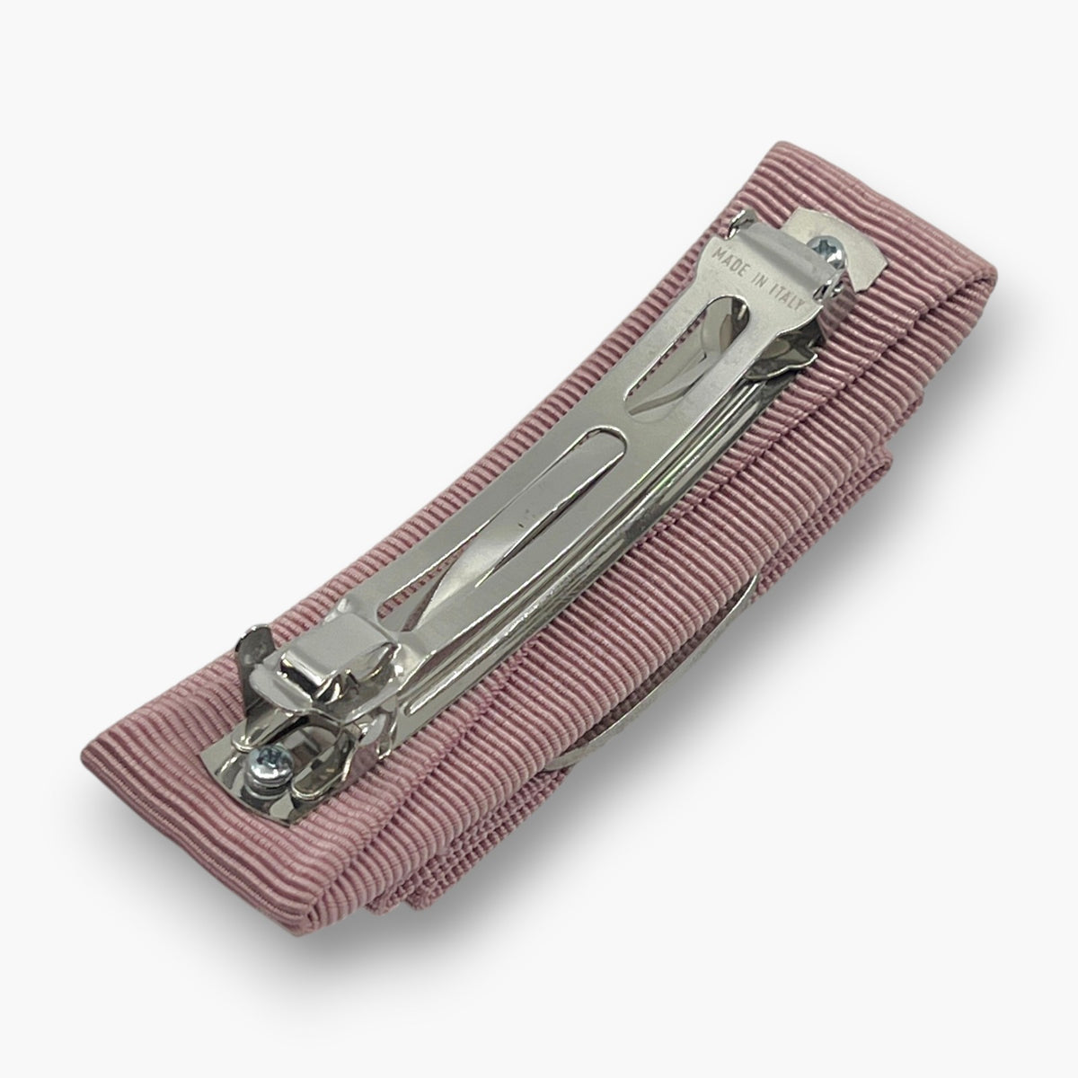 Salvatore Ferragamo Vara Bow Hair Clip Barrette Pink Silver-tone  w/ Box