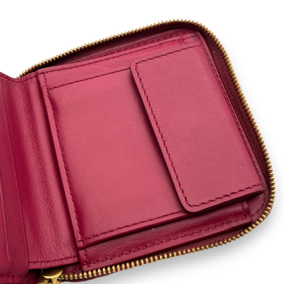 Bottega Veneta Padded Paper Calf Mini Wallet Burgundy Red Zipper