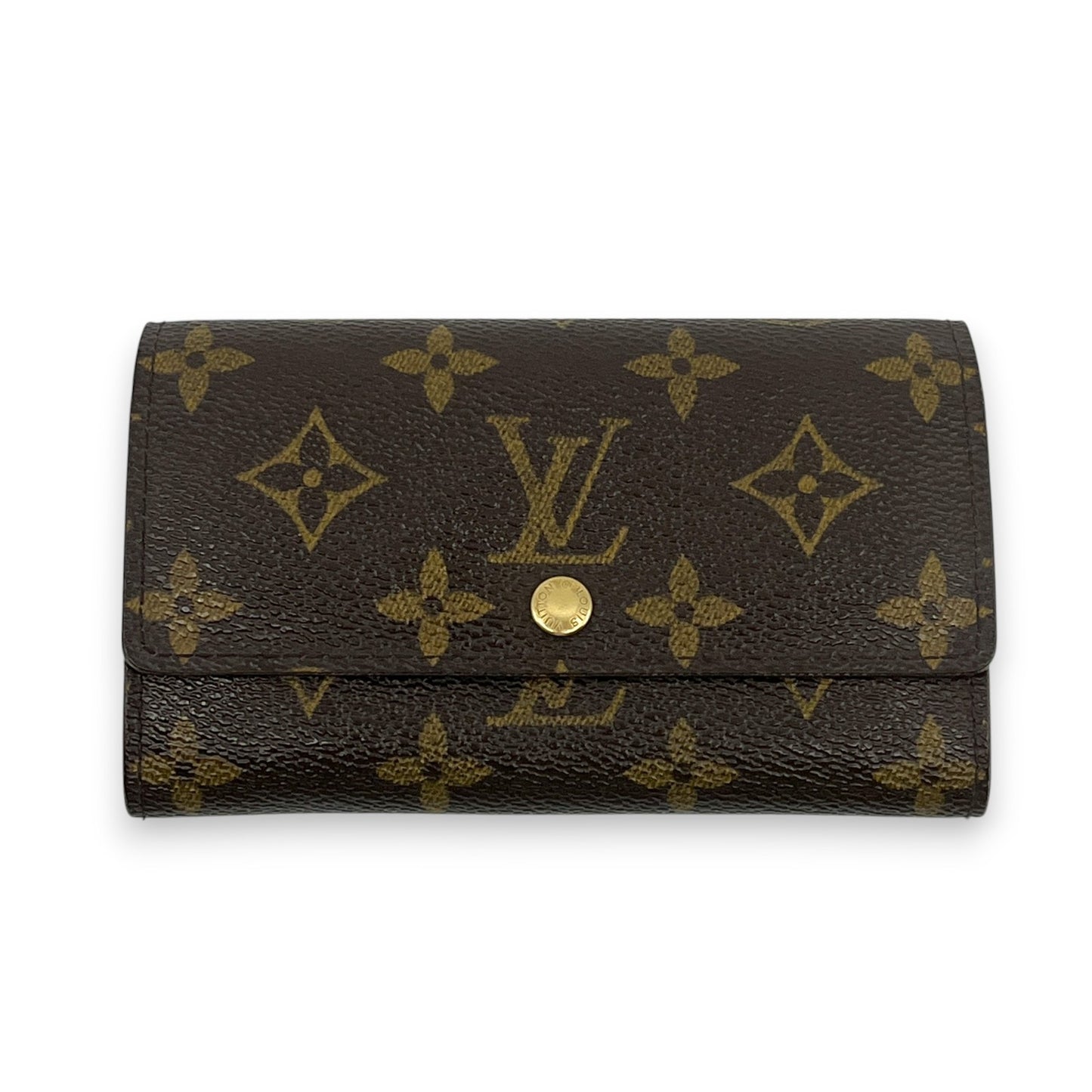 Louis Vuitton Monogram Porte Monnaie Zip Wallet Brown