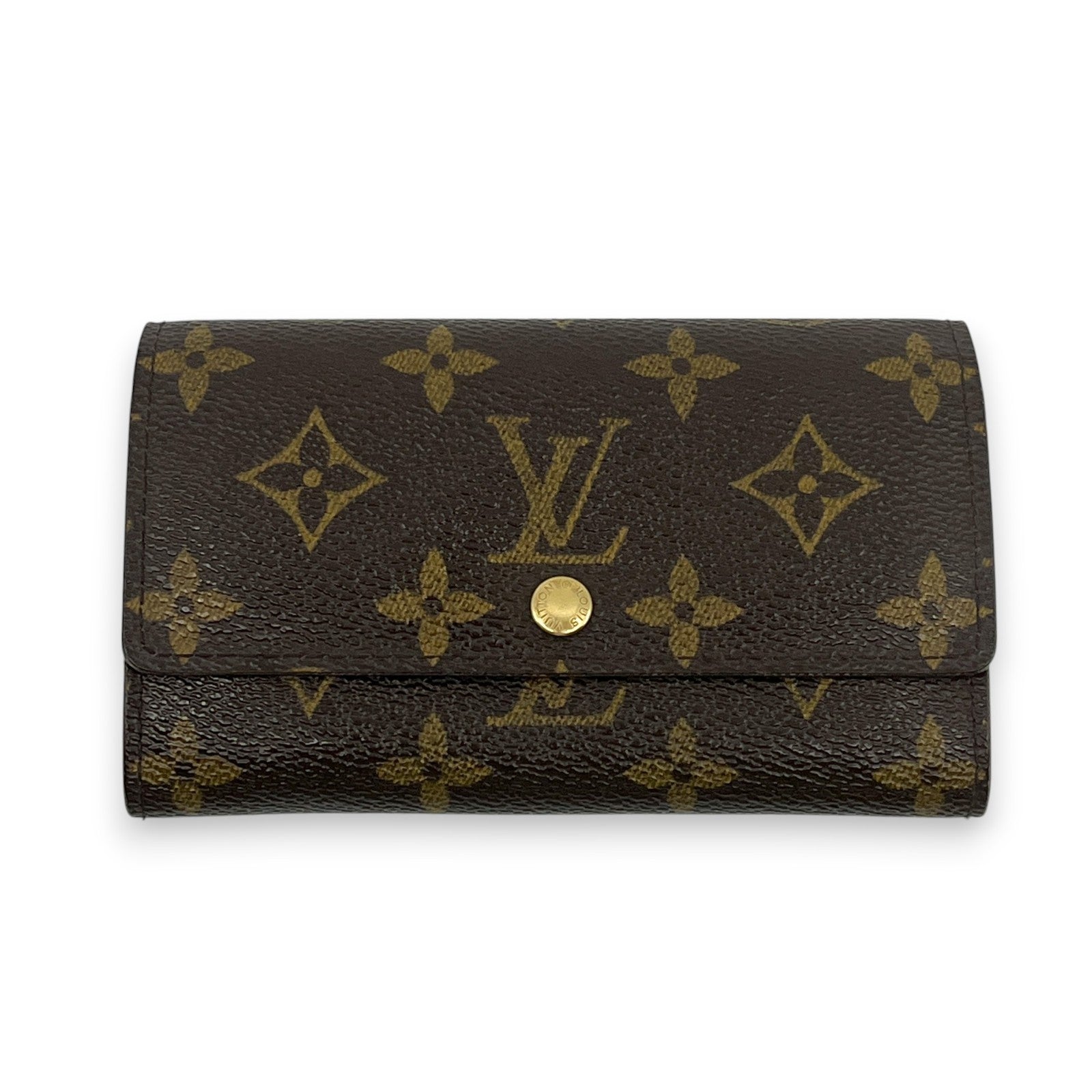 Louis Vuitton Monogram Porte Monnaie Zip Wallet Brown