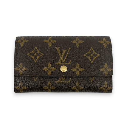 Louis Vuitton Monogram Porte Monnaie Zip Wallet Brown