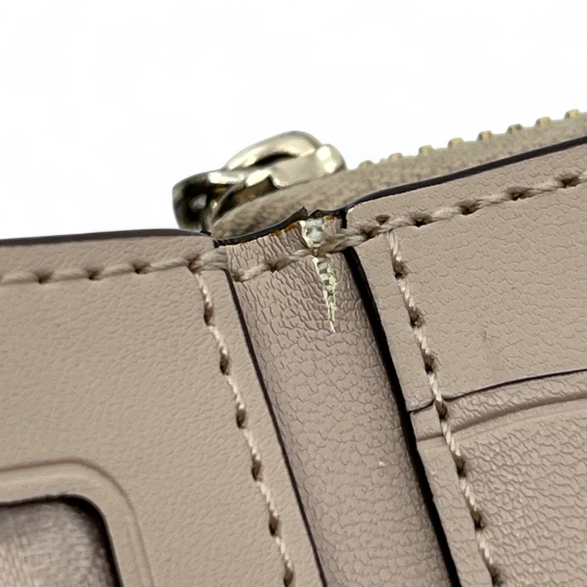 Kate Spade Off White Beige Leather Trifold Wallet Compact Zip Coin Purse