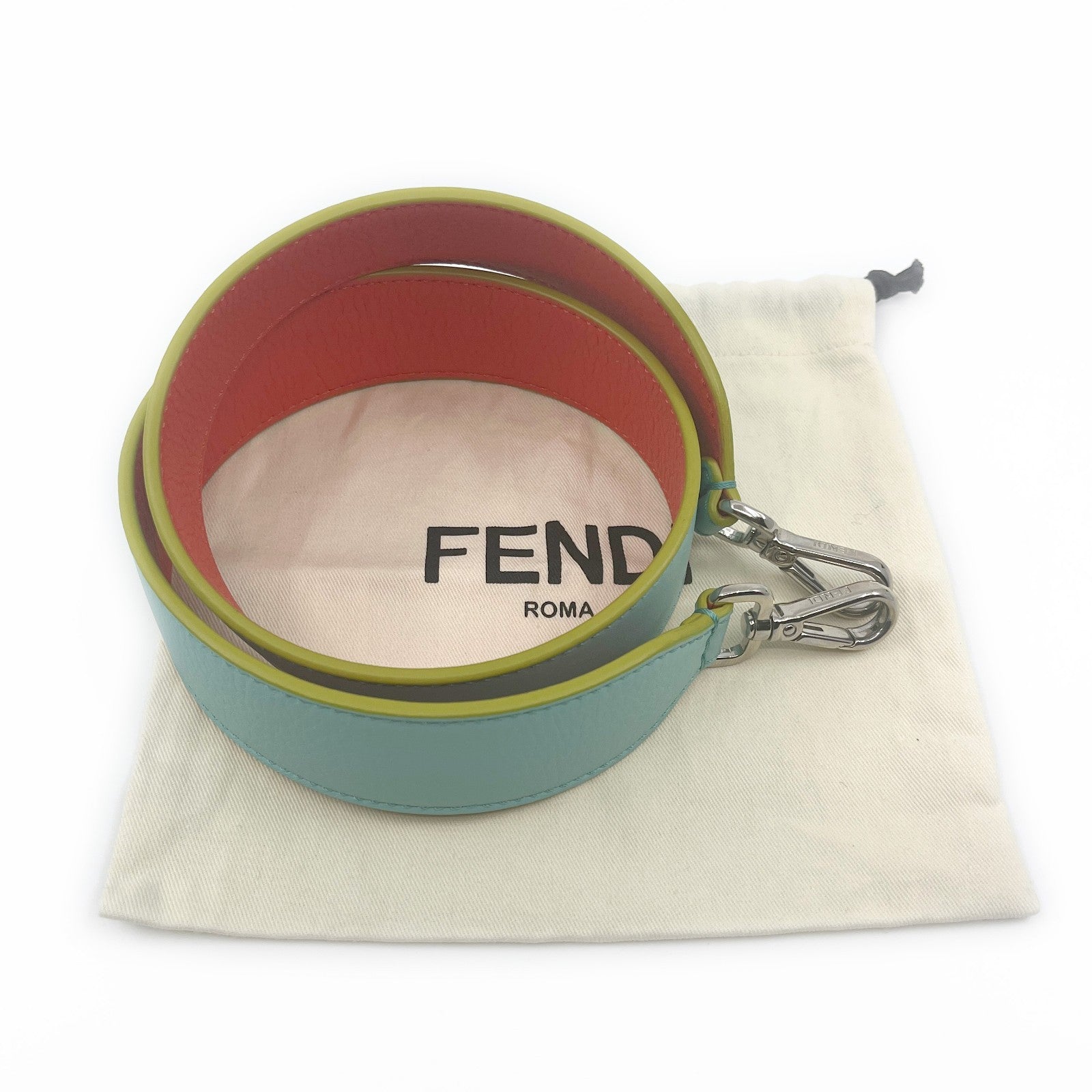 Fendi Strap You Leather Bag Strap in Light Blue w/ Dust Bag