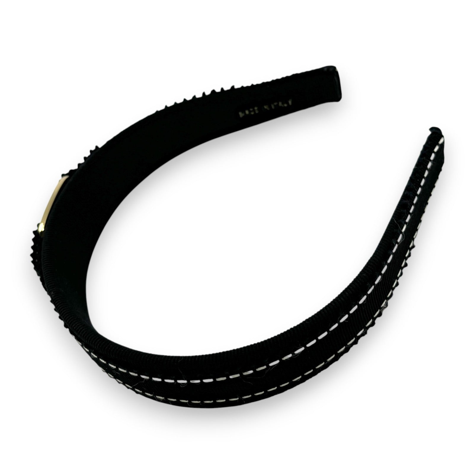 Salvatore Ferragamo Vara Ribbon Black Headband Gold Plate Hair Accessory