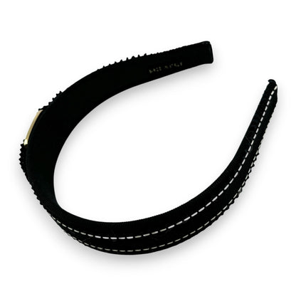 Salvatore Ferragamo Vara Ribbon Black Headband Gold Plate Hair Accessory