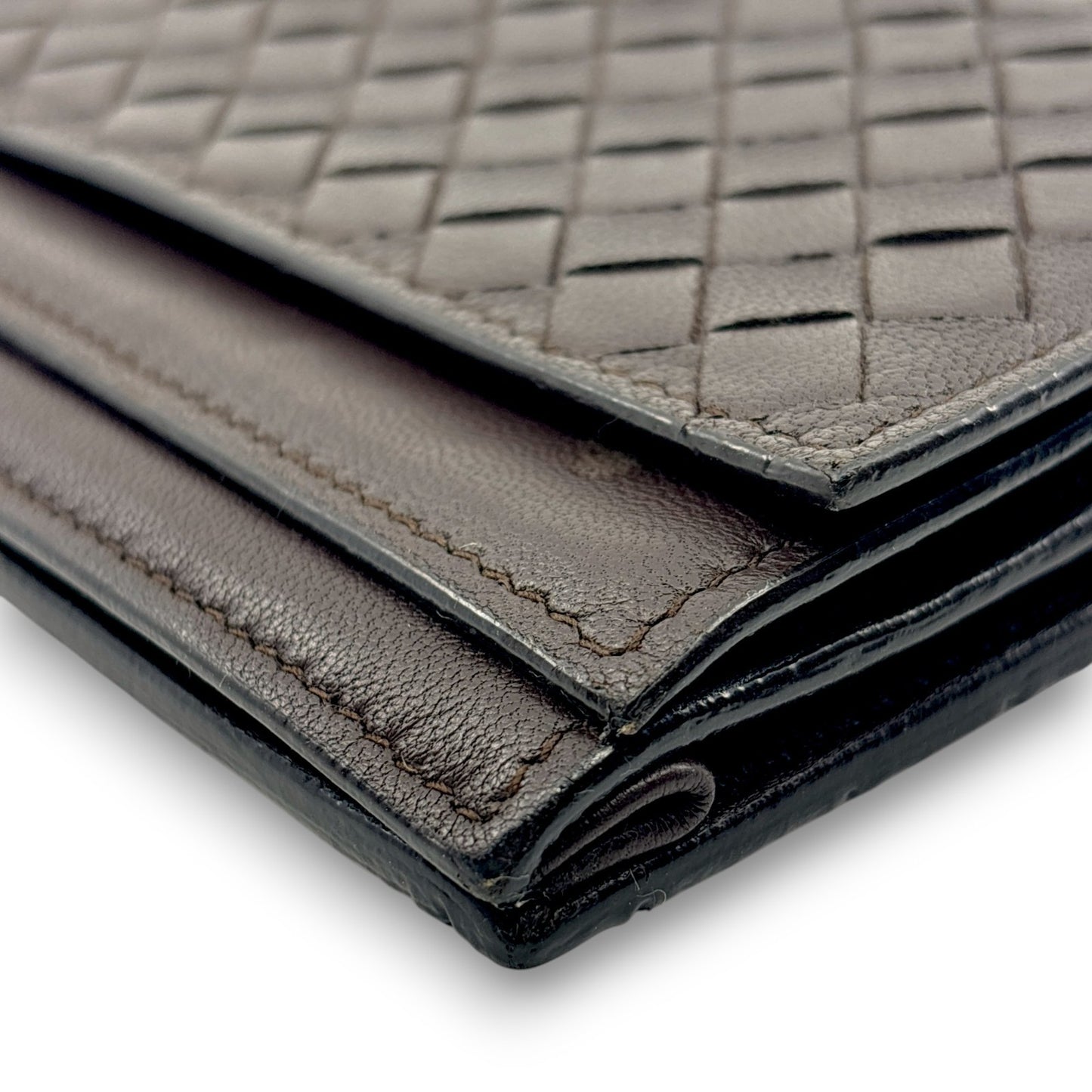 Bottega Veneta Intrecciato Brown Leather Long Wallet w/ Box