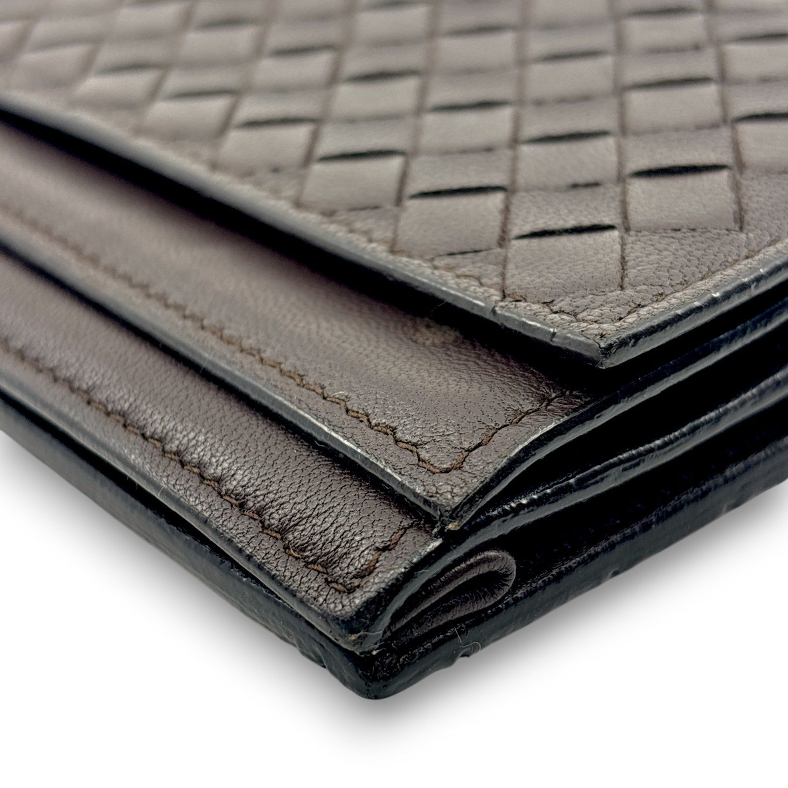 Bottega Veneta Intrecciato Brown Leather Long Wallet w/ Box