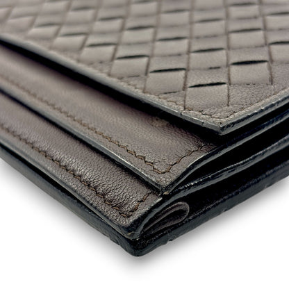 Bottega Veneta Intrecciato Brown Leather Long Wallet w/ Box