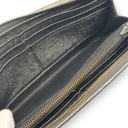 Bottega Veneta Intrecciato Long Wallet Silver Leather w/ Box