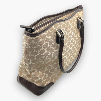Roberta di Camerino Nylon Tote Bag Monogram Beige Brown Made in Italy Vintage