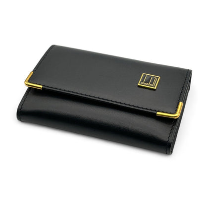 dunhill London Leather Key Case 6 Rings Black w/ Box & Dust Bag