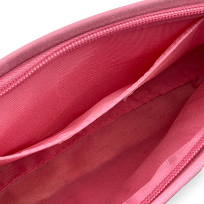 Givenchy Cosmetic Pouch Pink Floral Pattern Silver Logo Zipper